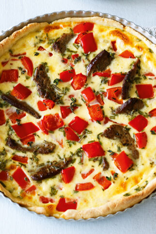Paprikaquiche mit Rinderfiletstreifen