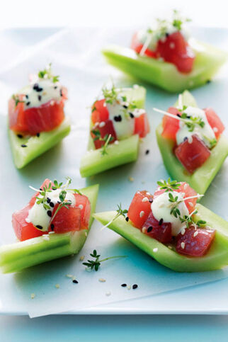 Gurke mit Thunfisch und Wasabicreme Gurke mit Thunfisch und Wasabicreme