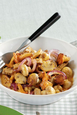 Seitan-Geschnetzeltes mit Pfifferlingen