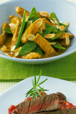 Geschnetzeltes mit Zuckerschoten Geschnetzeltes mit Zuckerschoten