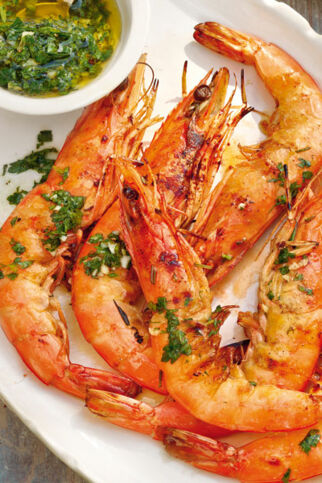 Riesengarnelen mit Zitronen-Knoblauch-Sauce Riesengarnelen mit Zitronen-Knoblauch-Sauce