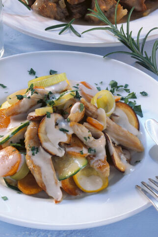 Putengeschnetzeltes mit Gemüse Putengeschnetzeltes mit Gemüse