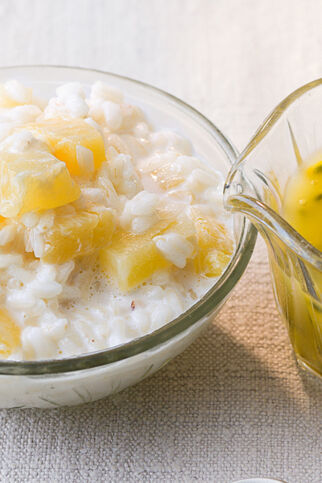 Kokosmilchreis mit Passionsfruchtsauce Kokosmilchreis mit Passionsfruchtsauce