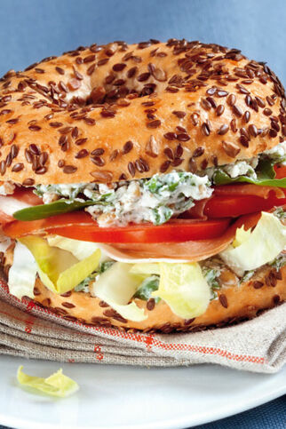 Schinken-Bagels mit Rucola Schinken-Bagels mit Rucola