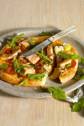 Lachs-Pizza mit Rucola Lachs-Pizza mit Rucola