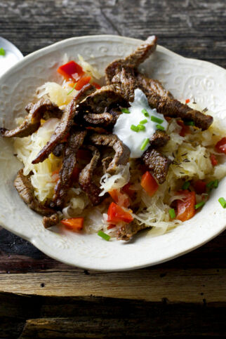 Rinderpfanne mit Sauerkraut Rinderpfanne mit Sauerkraut