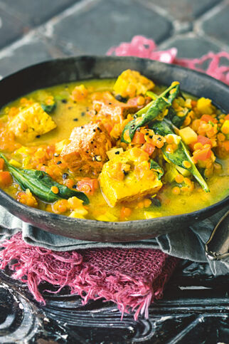 Zweierlei Tofu mit Linsen Zweierlei Tofu mit Linsen
