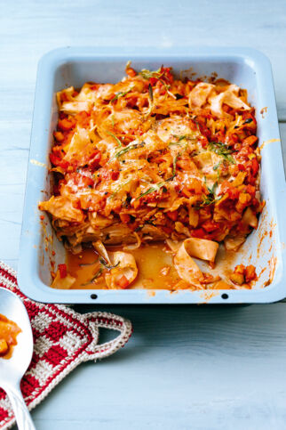 Gebackene Bandnudeln Bologneser Art