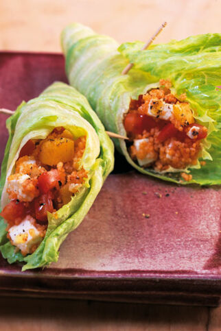 Eisbergsalat-Röllchen mit Couscous Eisbergsalat-Röllchen mit Couscous