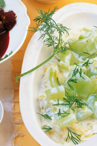 Schmorgurken mit Spaghettikartoffeln Schmorgurken mit Spaghettikartoffeln