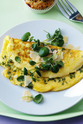 Käseomelette mit Kresse Käseomelette mit Kresse