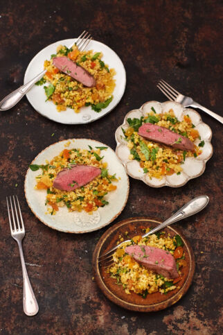 Couscous-Salat mit Lamm und Chermoula