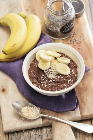 Overnight-Schoko-Chia mit Banane