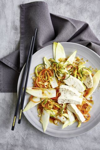 Kokoshähnchen mit Zuchettisalat