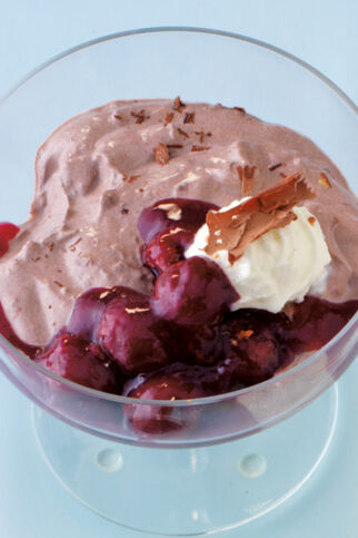 Schoko-Kakaocreme mit Kirschen