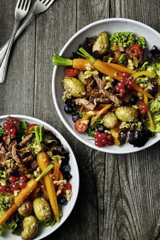 Midsommar-Salat mit Rehgeschnetzeltem Midsommar-Salat mit Rehgeschnetzeltem