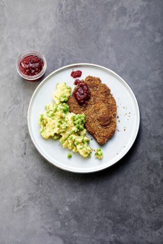 Seitanschnitzel mit Kartoffelstampf Seitanschnitzel mit Kartoffelstampf