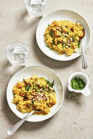 Süßkartoffel-Graupen-Risotto