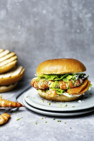 Gambas im Briochebrötchen mit Papaya