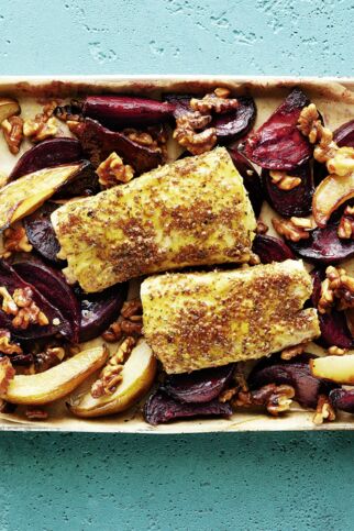 Korianderfisch mit Roten Beten und Birne Korianderfisch mit Roten Beten und Birne