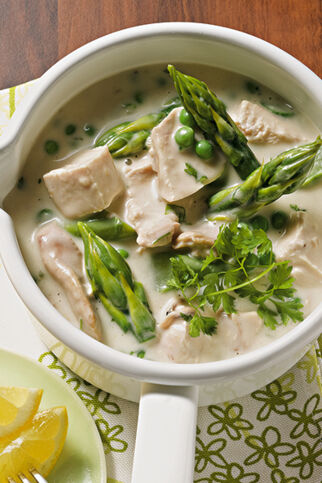 Grünes Hühnerfrikassee Grünes Hühnerfrikassee