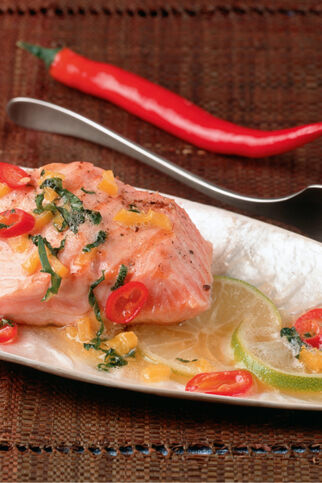 Lachsfilet mit Chili-Minz-Butter