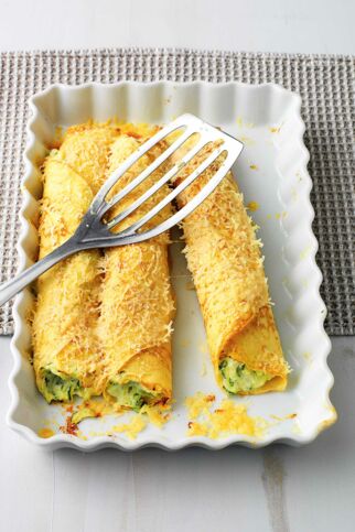 Überbackene Zucchini-Ricotta-Crespelle Überbackene Zucchini-Ricotta-Crespelle