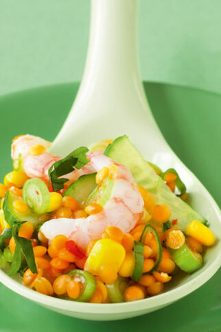 Asia-Linsensalat mit Shrimps Asia-Linsensalat mit Shrimps