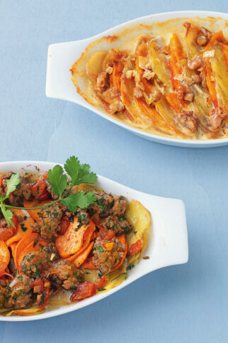 Kartoffel-Kokos-Gratin mit Korianderhack