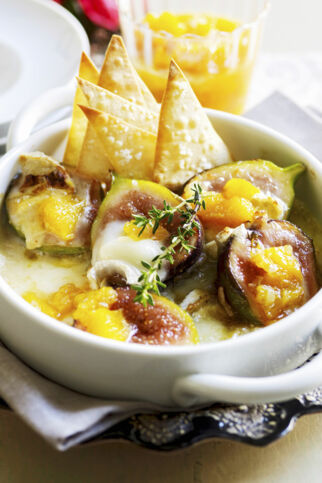 Feigen mit gratiniertem Ziegenkäse Feigen mit gratiniertem Ziegenkäse