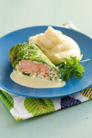 Wirsingrouladen mit Lachs Wirsingrouladen mit Lachs