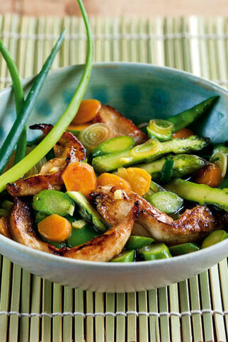 Grüner Spargel-Hähnchen-Wok Grüner Spargel-Hähnchen-Wok