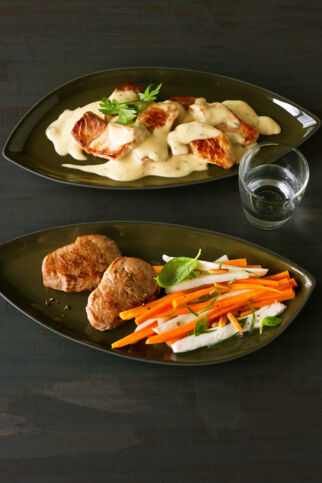 Schweinegeschnetzeltes in Kräuter-Käse-Sauce Schweinegeschnetzeltes in Kräuter-Käse-Sauce