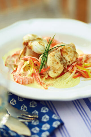 Seeteufel mit Garnelensauce Seeteufel mit Garnelensauce