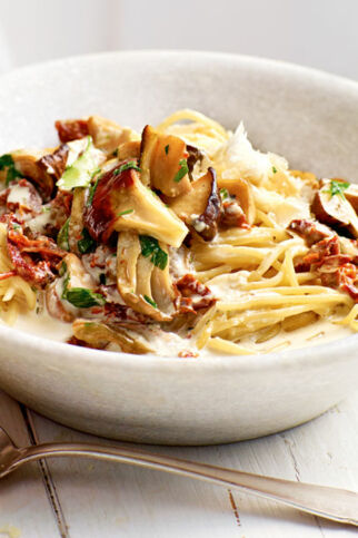 Spaghetti mit Pilzsugo Spaghetti mit Pilzsugo