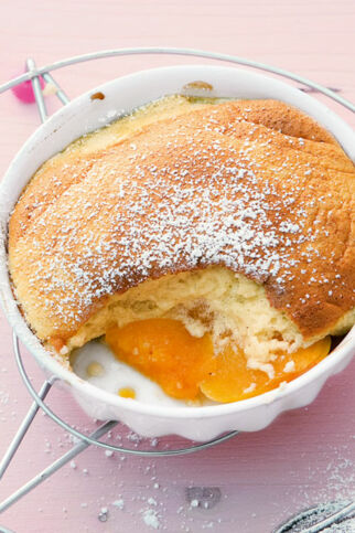Grießsoufflé mit Pfirsichen Grießsoufflé mit Pfirsichen