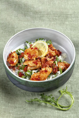 Zitronenhuhn mit Rucolareis Zitronenhuhn mit Rucolareis