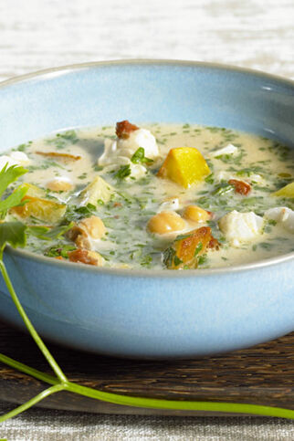 Kichererbsensuppe mit Kabeljau Kichererbsensuppe mit Kabeljau