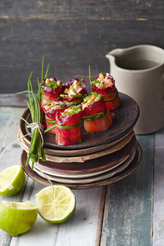 Röllchen mit zweierlei Lachs Röllchen mit zweierlei Lachs