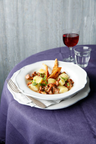 Pastinakengnocchi auf Pfifferlingsrahm Pastinakengnocchi auf Pfifferlingsrahm