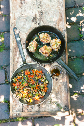 Tranches de lotte en ratatouille - Seeteufelmedaillons aus Ratatouille Tranches de lotte en ratatouille - Seeteufelmedaillons aus Ratatouille