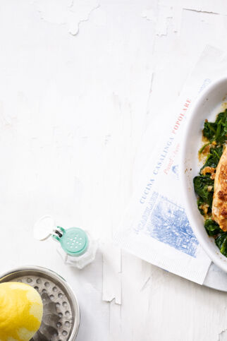 Zitronenhähnchen mit Spinat Zitronenhähnchen mit Spinat