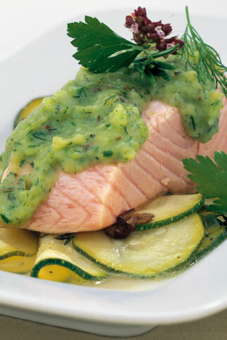 Lachs mit Zucchini-Duo