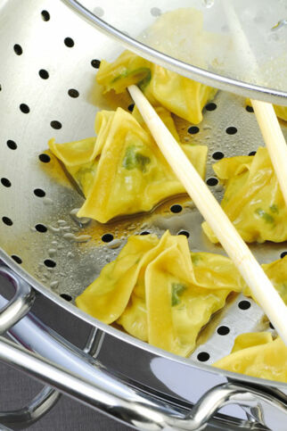 Gedämpfte Lachs-Wan-Tans Gedämpfte Lachs-Wan-Tans