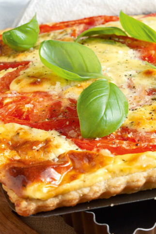 Raclette-Quiche mit Tomaten