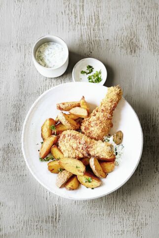 Hähnchenkeulen mit Wedges Hähnchenkeulen mit Wedges