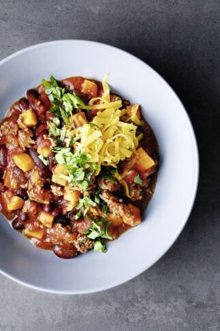 Pfannen-Chili mit Süsskartoffeln Pfannen-Chili mit Süsskartoffeln