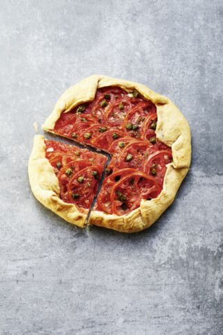 Schnelle Blätterteig-Galette mit Tomaten und Mandelcreme Schnelle Blätterteig-Galette mit Tomaten und Mandelcreme