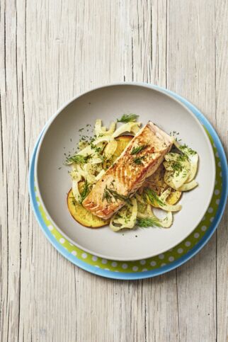 Lachsfilet mit Fenchel und Orange