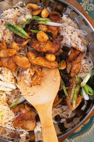 Reispfanne mit Honig-Hähnchen Reispfanne mit Honig-Hähnchen